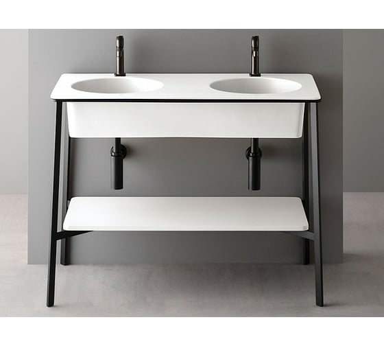 Керамическая раковина CIELO CATINO DOPPIO белая CALAD Bianco