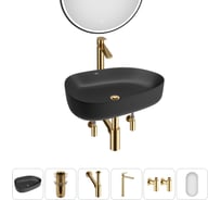 Акционный набор 6 в 1 Wellsee Belle Spa 3.0 накладная раковина 55x40 см, состоит из 33590 20218527R