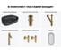 Акционный набор 6 в 1 Wellsee Belle Spa 3.0 накладная раковина 55x40 см, состоит из 33590 20218527R 12