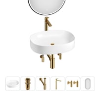 Акционный набор 6 в 1 Wellsee Belle Spa 2.0 накладная раковина 55x45 см, состоит из 33580 20218435R