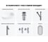 Комплект 6 в 1 Wellsee Bathroom Sink накладная раковина 55x32 см, состоит из 3331109 20219489R 12