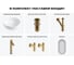 Комплект 6 в 1 Wellsee Bathroom Sink накладная раковина 40x40 см, состоит из 3331108 20219243R 12