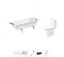 Комплект 5 в 1 Sanitana Europa 2.2 мм, стальная ванна 170x70 см, с напольным унитазом BLB 20220663R