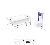 Комплект 5 в 1 Lavinia Boho Element акриловая ванна 170x80 см, с инсталляцией и подвесным уни 20221063R