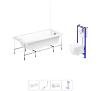 Комплект 5 в 1 Lavinia Boho Element акриловая ванна 170x80 см, с инсталляцией и подвесным уни 20221064R