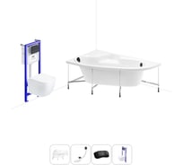 Комплект 5 в 1 Lavinia Boho Bell Pro акриловая ванна 170x110 см, с инсталляцией и подвесным у 20221199R