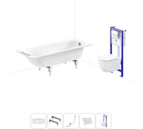 Комплект 5 в 1 Sanitana BLB Universal 3,5 стальная ванна 170x70 с инсталляцией и подвесным унитазом 20220840R