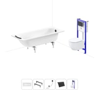 Комплект 5 в 1 Sanitana BLB Universal 3,5 стальная ванна 170x70 с инсталляцией и подвесным унитазом 20220839R