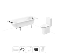 Комплект 5 в 1 Sanitana BLB Universal 3,5 стальная ванна 170x70 с напольным унитазом 20220727R