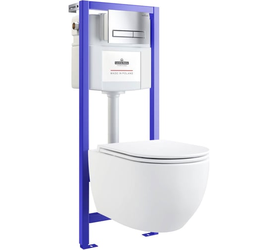 Комплект 5 в 1 Sanitana BLB Universal 3,5 стальная ванна 150x70 с инсталляцией и подвесным унитазом 20220821R