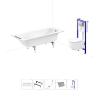 Комплект 5 в 1 Sanitana BLB Universal 3,5 стальная ванна 170x70 с инсталляцией и подвесным унитазом 20220837R