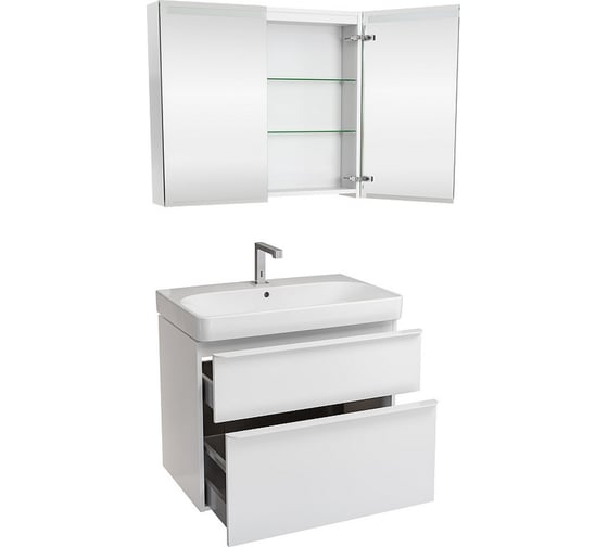 Комплект мебели для ванной Geberit Smyle Square 75 подвесной, белый глянец 529.353.00.7