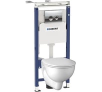 Унитаз Geberit Kolo NEW ECO с инсталляцией, сиденьем-крышкой, клавишей смыва 458.122.NE.1
