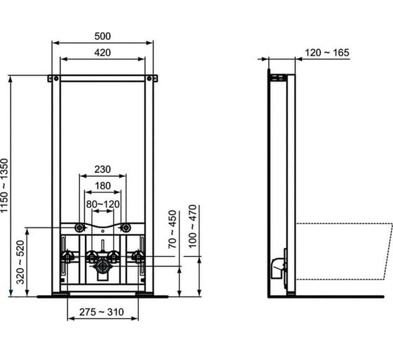 Инсталляция для биде Ideal Standard Prosys R016267
