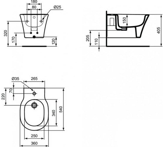 Комплект 2 в 1 биде + инсталляция Ideal Standard Connect Air D212101