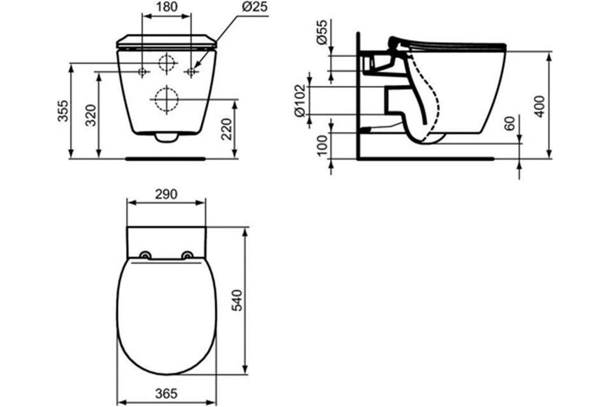 Унитаз с инсталляцией Ideal Standard Connect AquaBlade P211601 .