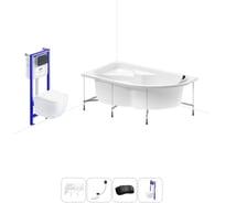 Комплект 5 в 1 Lavinia Boho Grance Hill акриловая ванна 170x105 с инсталляцией и подвесным унитазом 20221167R