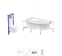 Комплект 5 в 1 Lavinia Boho Grance Hill акриловая ванна 170x105 с инсталляцией и подвесным унитазом 20221165R
