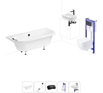 Комплект 6 в 1 Lavinia Boho Art акриловая ванна 170x75 с инсталляцией, подвесным унитазомм 20221271R