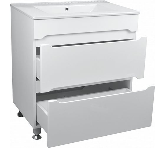 Комплект Loranto Тумба Арфа 70/2Н 720х820х470 без подсветки с раковиной LEONE AZ-7506-70 CS00071937