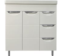 Комплект Loranto Тумба Стиль 80/3 Соло 800х850х435 с фрезер. с раковиной Monte 80 CS00070757