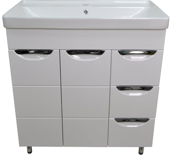 Комплект Loranto Тумба Стиль 80/3 Соло 800х850х435 с фрезер. с раковиной Monte 80 CS00070757