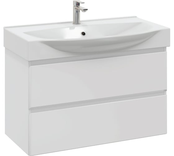 Тумба с раковиной RUVANN TVILS 105 + Элвис 105 в ванную подвесная Т.TVILS.Э-105П-KIT-ELV