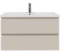 Тумба с раковиной RUVANN STELLO 100 + Миранда 100 в ванную подвесная, cappuccino Т.STELLO-CA.П-100П-KIT-MIR