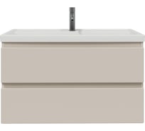 Тумба с раковиной RUVANN STELLO 100 + Фостер 100 в ванную подвесная, cappuccino Т.STELLO-CA.П-100П-KIT-FOS