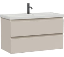 Тумба с раковиной RUVANN STELLO 100 + Фостер 100 в ванную подвесная, cappuccino Т.STELLO-CA.П-100П-KIT-FOS