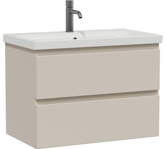 Тумба с раковиной RUVANN STELLO 80 + Moduo 80 в ванную подвесная, cappuccino Т.STELLO-CA.П-80П-KIT-MOD