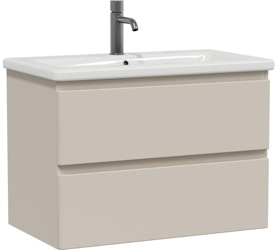 Тумба с раковиной RUVANN STELLO 70 + Como 70 в ванную подвесная, cappuccino Т.STELLO-CA.П-70П-KIT-COM