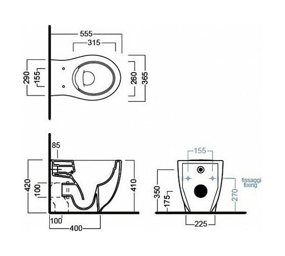Напольный безободковый унитаз HATRIA LE FIABE RIMLESS Y1E701