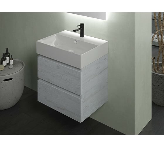 Раковина HATRIA BAHIA 60, 1 отверстие для смесителя по центру BH0600465011TS0