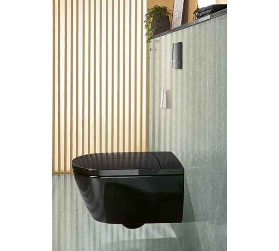 Подвесной унитаз Villeroy & Boch Viclean шгв 385x595x360 CeramicPlus цвет-Glossy Black V0E100S0