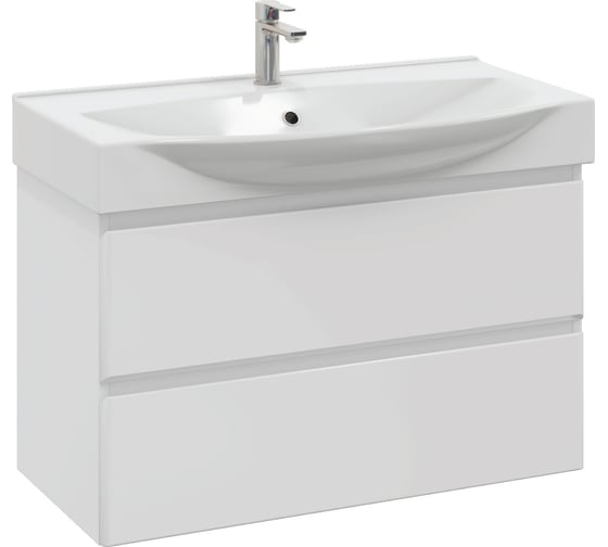 Тумба с раковиной RUVANN TVILS 85 + Элвис 85 в ванную подвесная Т.TVILS.Э-85П-KIT-ELV 1