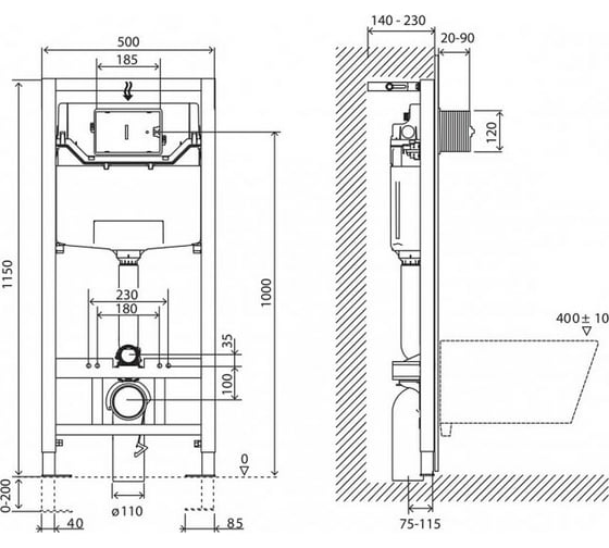 Инсталляция для унитазов BelBagno BB001-120