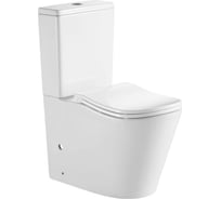 Унитаз-компакт анатомический WAVE SILUET Tornado3.0 горизонтальный, ниж,2-кн.арм, дюропласт, м/л, быстр, БЕЛЫЙ глянец 555401