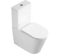 Унитаз-компакт безободковый WAVE ALPINA Tornado1.0, гор,ниж,2-кн.арм, дюро,м/л,быстр,БЕЛЫЙ глянец 557059