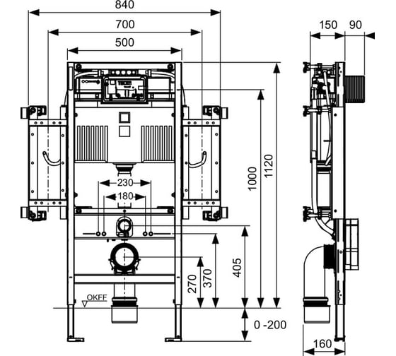 Инсталляция для людей с ограниченной подвижностью TECE 9300381