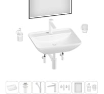 Акционный набор Wellsee 7 в 1 Cute Twin S накладная раковина 55x42 см 20218978R
