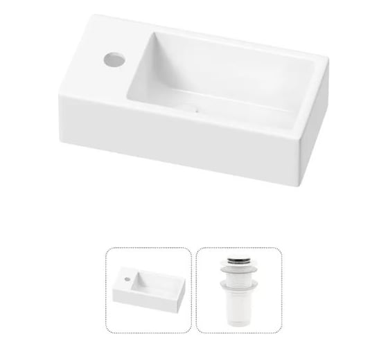 Комплект Wellsee 2 в 1 Lavinia Boho Bathroom Sink накладная/подвесная раковина 40x20 см 20215996R 1