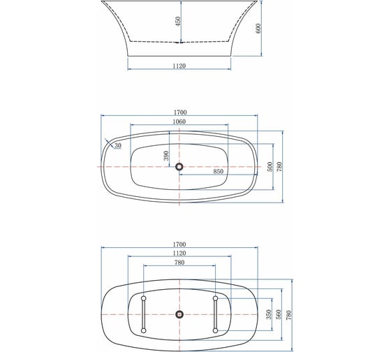 Акриловая ванна Aquanet FAMILY SMART 170х78 00261053