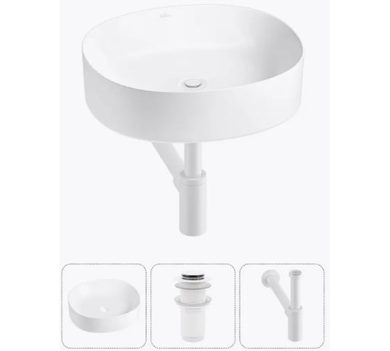 Набор 3 в 1 Wellsee Belle Spa 2.0 накладная раковина 45x42 см 20212528R 1
