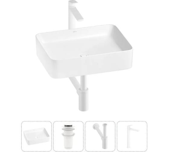Набор 4 в 1 Wellsee Mint накладная раковина 50x38 см 20212488R 1