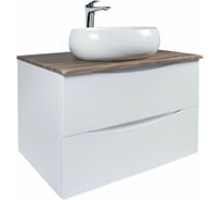 Подвесная тумба с раковиной BOND Cube T09805-S58490 белая со столешницей под дерево T09805-S58490