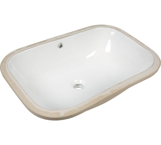 Раковина встраиваемая под столешницу BOND 60х40х21см прямоугольная белая с переливом S95-600 1