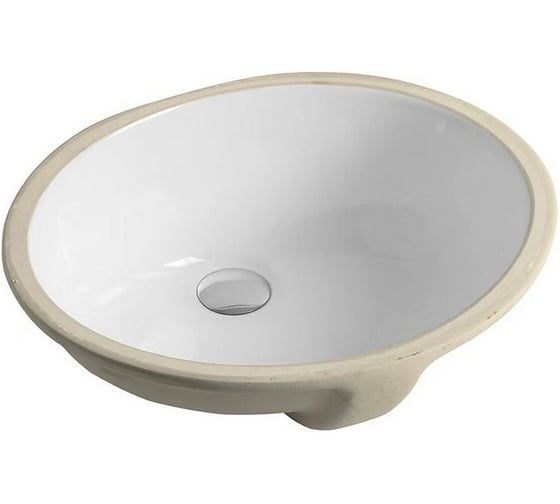 Раковина встраиваемая под столешницу BOND 49,5х40х21см овальная белая с переливом S98-490 1