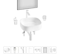 Комплект Wellsee 7 в 1 Lavinia Boho Bathroom Sink накладная раковина 42x42 см 20219448R