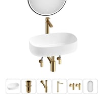 Комплект Wellsee 6 в 1 Lavinia Boho Bathroom Sink накладная раковина 55x35 см 20219499R
